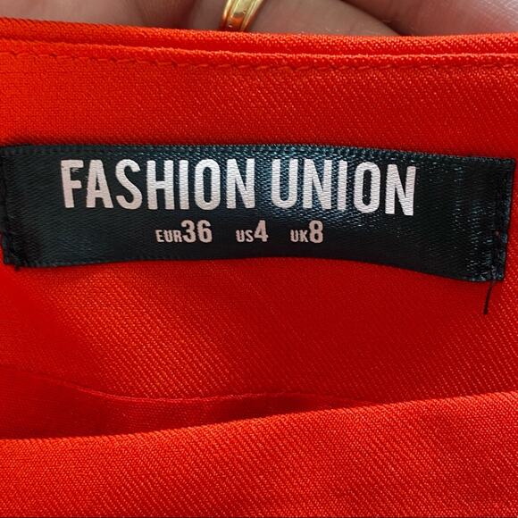 FASHION UNION Wrap Mini Skirt Red Size 4 Date Night Cute Holiday - Picture 9 of 10